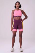 Bermuda grit bossa 18cm vinho/mostarda/rosa