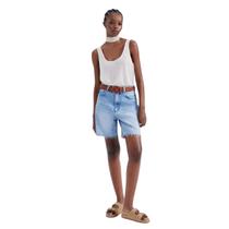 Bermuda Hering Jeans Feminina Barra A Fio Azul