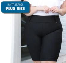 Bermuda Imita Jeans Plus Size Confortável Roupa De Verão Bermuda Imita Jeans Plus Size Confortável Roupa De Verão
