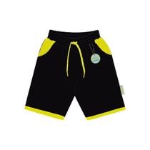 Bermuda infantil cata vento meletom com detalhe tela - tamanho 06 - preto