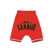 Bermuda infantil cata vento saruel league - tamanho 08 - vermelho