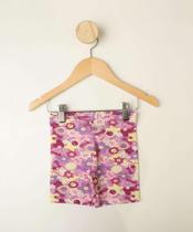 Bermuda Infantil Ciclista Cotton Estampa Flores Tam 1 -04306