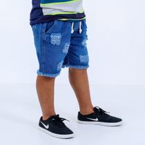 Bermuda Infantil Detonada C/Elastico Na Cintura Destryed Bermuda Infantil Detonada C/Elastico Na Cintura Destryed