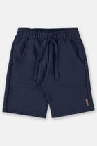Bermuda infantil em moletom azul escuro