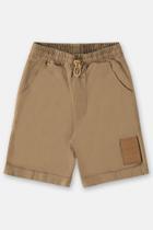Bermuda infantil em sarja marrom