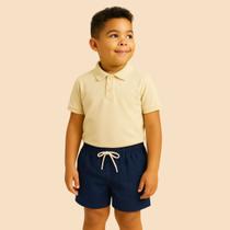 Bermuda Infantil Masculina de Linho com Cordão Conforto Ideal para Passeios e Lazer