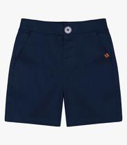 Bermuda Infantil Masculina Em Linho Trick Nick Azul