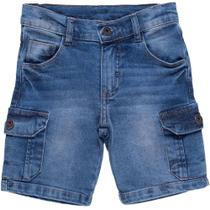 Bermuda infantil masculina jeans cargo com bolso mania kids ref:2080 2/4