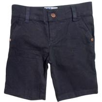 Bermuda infantil masculina menino esporte fino sarja elastano com regulagem - preto