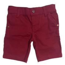 Bermuda infantil masculina menino esporte fino sarja elastano com regulagem - vinho