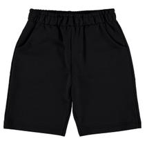 Bermuda Infantil Masculina Moletinho Liso Preto - Malwee Bermuda Infantil Masculina Moletinho Liso Preto - Malwee