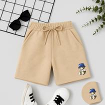 Bermuda Infantil Masculina Urso 1299 Short Confortável Meninos Estilo Casual Descolado