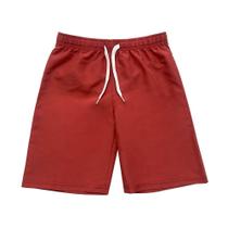 Bermuda Infantil Masculino Lisa Vermelha 6 Anos - Basic + Bermuda Infantil Masculino Lisa Vermelha 6 Anos - Basic +