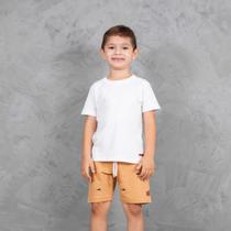 Bermuda Infantil Masculino Moletinho Tubarão Caramelo Bermuda Infantil Masculino Moletinho Tubarão Caramelo