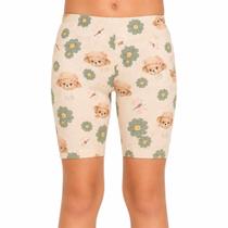 Bermuda Infantil Menina Infanti Bermuda Flora Bege - 94652 Bermuda Infantil Menina Infanti Bermuda Flora Bege - 94652