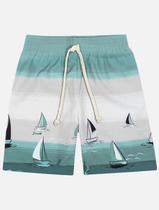 Bermuda Infantil Menino Barcos Verde Divertto Bermuda Infantil Menino Barcos Verde Divertto
