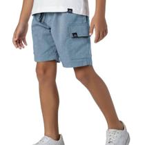 Bermuda Infantil Menino Cargo Sarja Flame Azul