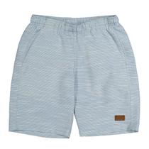 Bermuda Infantil Menino em Sarja Social Azul Listrado Ogochi