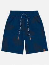 Bermuda Infantil Menino Folhas Azul Marinho Divertto