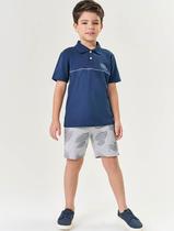 Bermuda Infantil Menino Folhas Mescla Divertto Bermuda Infantil Menino Folhas Mescla Divertto