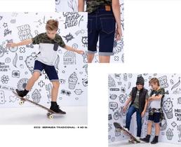 Bermuda Infantil Menino Tradicional Max Denim Kids Tam 04 ao 16 - Ref 8332