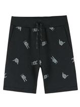 Bermuda Infantil Moletom sem Felpa Preto - Lemon