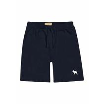 Bermuda Infantil Short Em Moletom Charpey Elastico E Cordão Masculino Azul Marinho