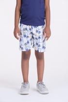 Bermuda Infantil Tactel Coqueiros Branco