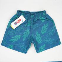 Bermuda Infantil Tactel Estampa de Folhagens