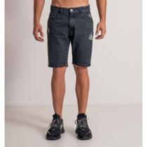 Bermuda Jeans Black cadarço fluor