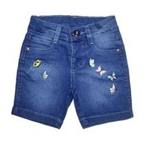 Bermuda Jeans Ciclista Feminina Infantil Tam. 01 ao 03