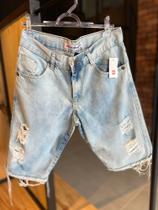 Bermuda jeans claro destroyed masculino TAM 40