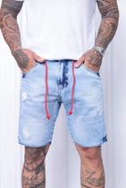 Bermuda Jeans Destroyed com Cordão 44 Bermuda Jeans Destroyed com Cordão 44