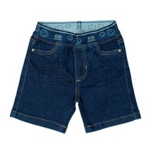 Bermuda jeans elástico estampado no cós masc. p/g