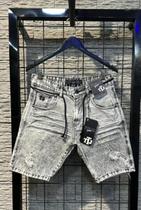 Bermuda Jeans Estonada com Cordão Bermuda Jeans Estonada com Cordão