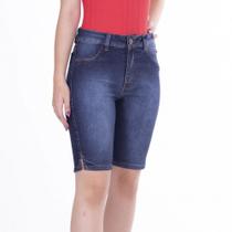 Bermuda Jeans Feminina básica cós alto tamanhos grandes Bermuda Jeans Feminina básica cós alto tamanhos grandes
