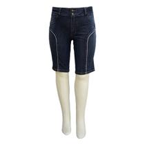 Bermuda Jeans Feminina Ciclista Cintura Alta Plus Size