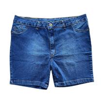 Bermuda Jeans Feminina Curta Meia Coxa Azul Plus Size Tamanho 56