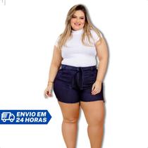 Bermuda Jeans Feminina Plus Size Com Elástico Atrás Premium