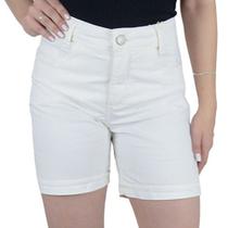 Bermuda Jeans Feminina Tharog Branco Off - 2429PE