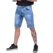 Bermuda Jeans Ignis Masculina Azul Marmorizado