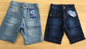 Bermuda Jeans Infantil em Jeans Claro e Escuro Super Confortável Infanty Kids