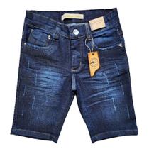 bermuda jeans infantil masculina com elastano.