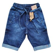 bermuda jeans infantil masculina com elastano.