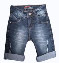 Bermuda Jeans Infantil Masculina Lavagem Escura Tam 4 6 8 Bermuda Jeans Infantil Masculina Lavagem Escura Tam 4 6 8