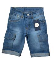 bermuda jeans infantil meninos com regulagem de 4 a 8 anos pronta entrega