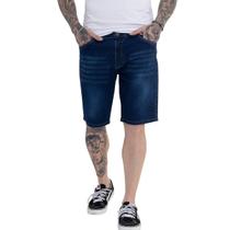 Bermuda Jeans Masculina Azul Puidos Premium Casual