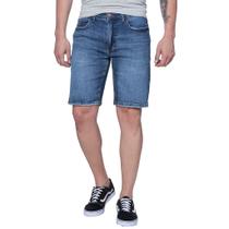 Bermuda Jeans Masculina Básica Lisa Índigo Escuro