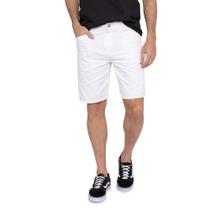 Bermuda Jeans Masculina Básica Lisa Puído Branca Carpinteiro