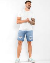 Bermuda Jeans Masculina com Cordão No Cós 22574 Média - Consciência